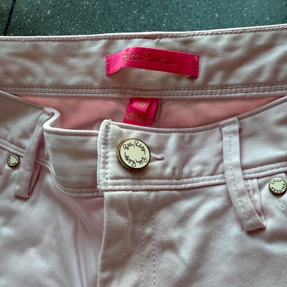 Lilly Pulitzer Soft Pink Cropped Pants with pearl embellishments - Picture 4 of 4